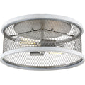 PROGRESS LIGHTING P350154-141 Galvanized Finish Austelle Collection Two-Light Galvanized 14" Flush Mount