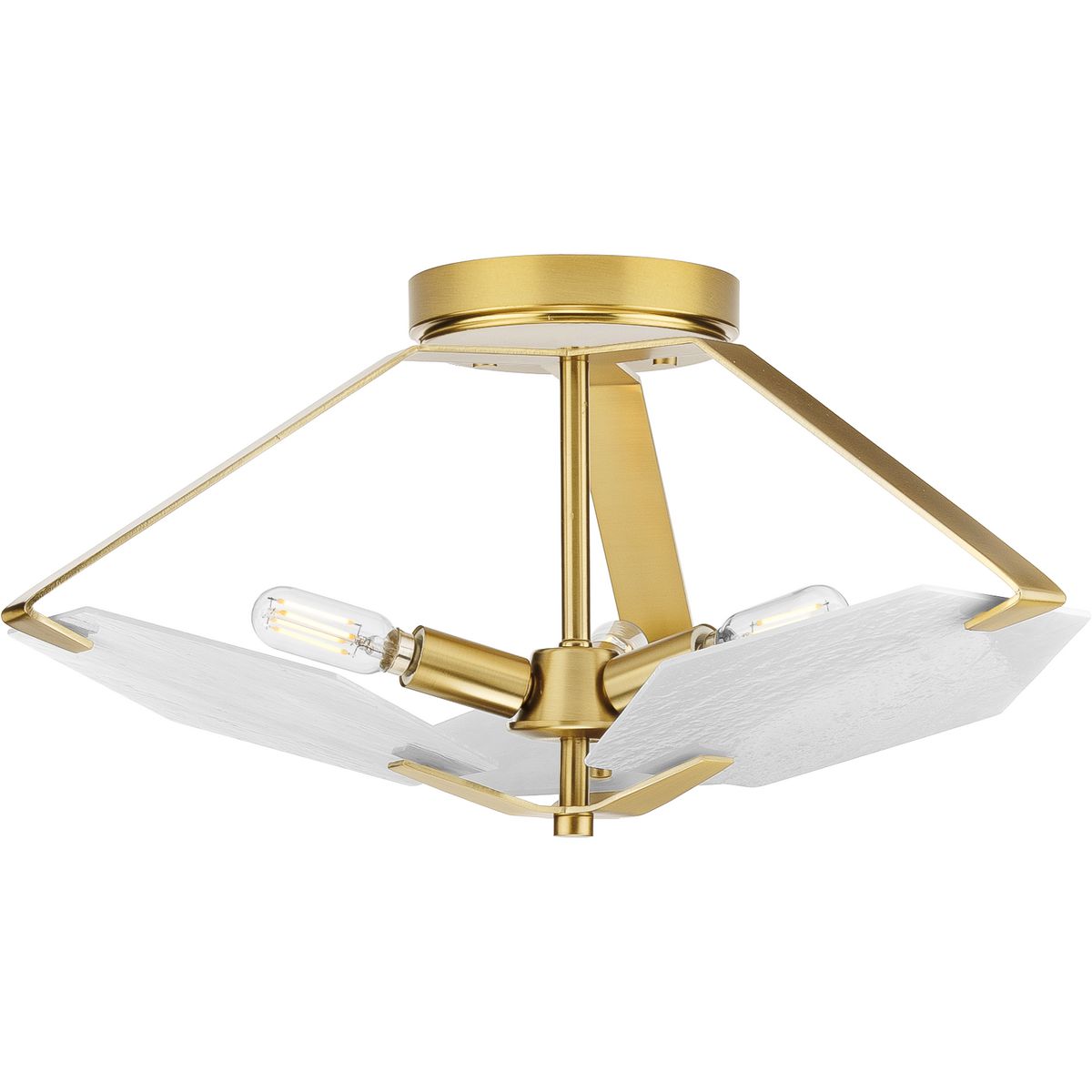 PROGRESS LIGHTING P350158-109 Brushed Bronze Rae Collection Three-Light Semi-Flush Convertible