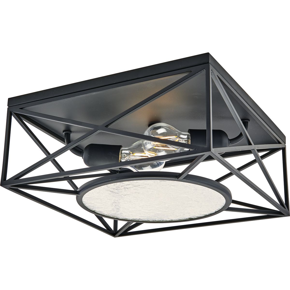 PROGRESS LIGHTING P350159-031 Matte Black Cumberland Collection Two-Light Black 13" Flush Mount