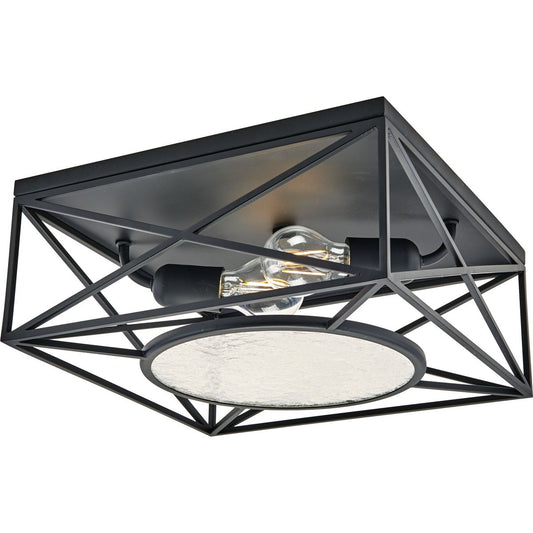PROGRESS LIGHTING P350159-031 Matte Black Cumberland Collection Two-Light Black 13" Flush Mount