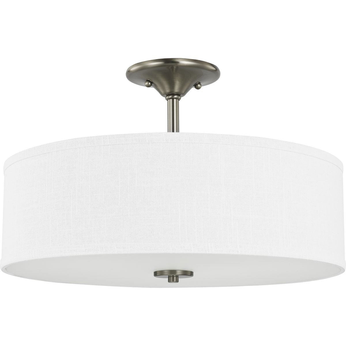 PROGRESS LIGHTING P350167-009 Brushed Nickel Inspire Collection Brushed Nickel Three-Light 18" Semi-Flush Mount
