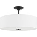 PROGRESS LIGHTING P350167-143 Graphite Inspire Collection Graphite Three-Light 18" Semi-Flush Mount