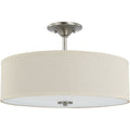 PROGRESS LIGHTING P350168-009 Brushed Nickel Inspire Collection Brushed Nickel Three-Light 18" Semi-Flush Mount
