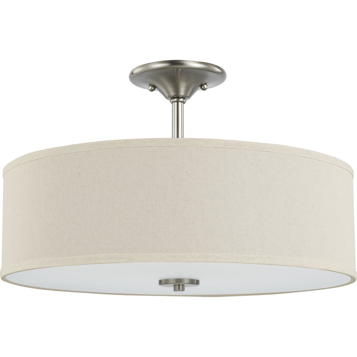 PROGRESS LIGHTING P350168-009 Brushed Nickel Inspire Collection Brushed Nickel Three-Light 18" Semi-Flush Mount