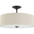 PROGRESS LIGHTING P350168-020 Antique Bronze Inspire Collection Antique Bronze Three-Light 18" Semi-Flush Mount