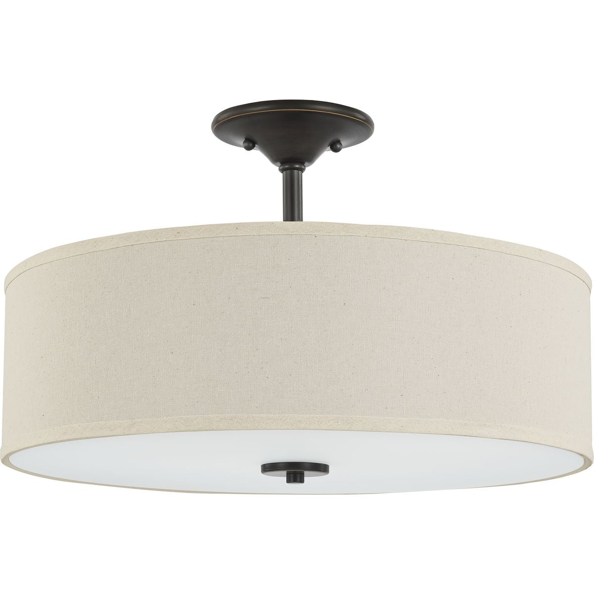 PROGRESS LIGHTING P350168-020 Antique Bronze Inspire Collection Antique Bronze Three-Light 18" Semi-Flush Mount