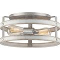 PROGRESS LIGHTING P350169-141 Galvanized Finish Gulliver Collection Two-Light Galvanized and Antique Whitewashed Farmhouse Style Flush Mount Ceiling Light