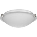 PROGRESS LIGHTING P350170-009 Brushed Nickel Linen Dome 12-1/4" Two-Light Transitional Brushed Nickel Etched Linen Glass Flush-Mount Light