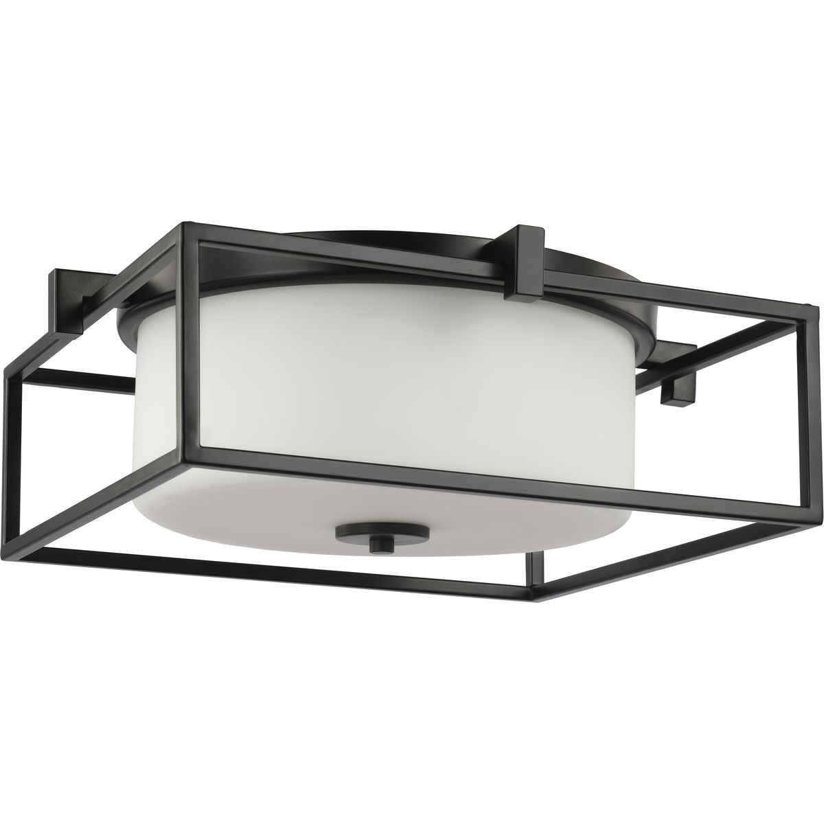 PROGRESS LIGHTING P350171-031 Matte Black Chadwick Collection Two-Light Black 15-3/8" Flush Mount