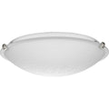 PROGRESS LIGHTING P350178-009 Brushed Nickel Linen Dome 16-1/4" Three-Light Transitional Brushed Nickel Etched Linen Glass Flush-Mount Light