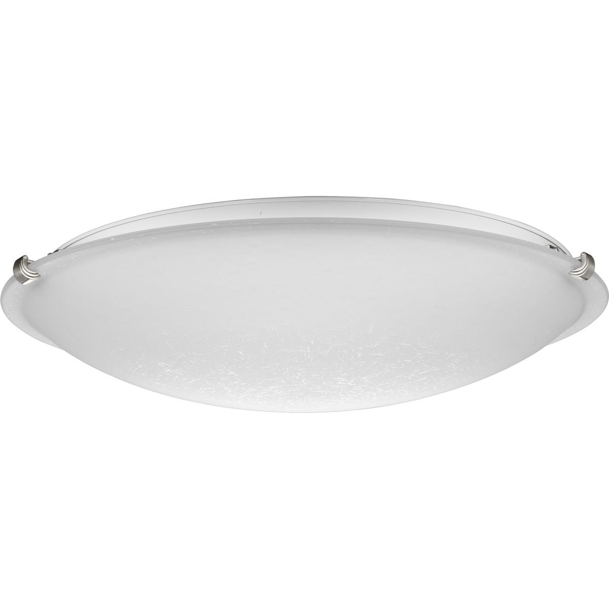 PROGRESS LIGHTING P350179-009 Brushed Nickel Linen Dome 20-1/4" Four-Light Transitional Brushed Nickel Etched Linen Glass Flush-Mount Light