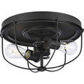 PROGRESS LIGHTING P350195-143 Graphite Medal Collection Two-Light Graphite Industrial Style Flush Mount Ceiling Light