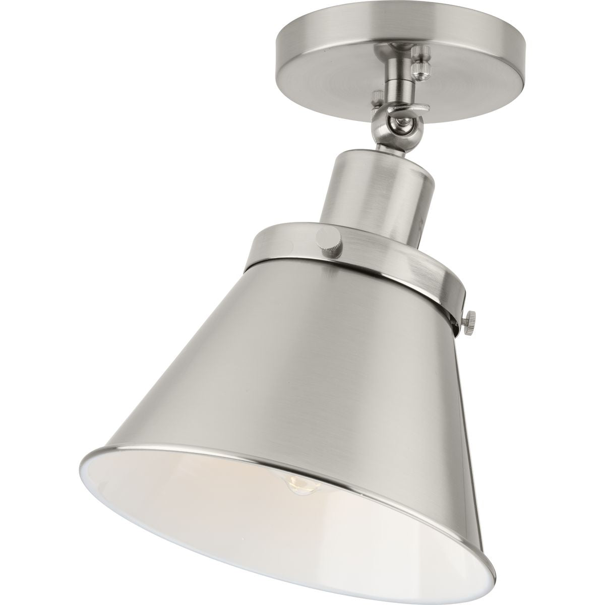 PROGRESS LIGHTING P350199-009 Brushed Nickel Hinton Collection One-Light Brushed Nickel Vintage Style Ceiling Light