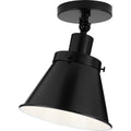 PROGRESS LIGHTING P350199-031 Matte Black Hinton Collection One-Light Matte Black Vintage Style Ceiling Light