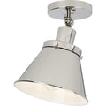 PROGRESS LIGHTING P350199-104 Polished Nickel Hinton Collection One-Light Polished Nickel Vintage Style Ceiling Light