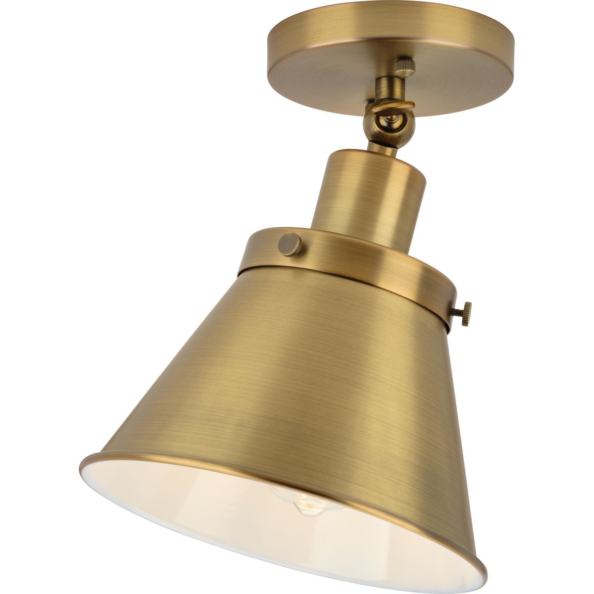 PROGRESS LIGHTING P350199-163 Vintage Brass Hinton Collection One-Light Vintage Brass Vintage Style Ceiling Light