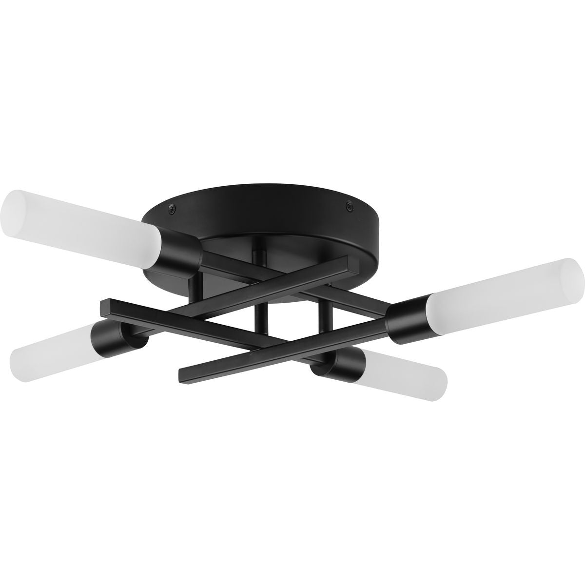 PROGRESS LIGHTING P350209-031-30 Matte Black Quadrant LED Collection Four-Light Matte Black Modern Style Flush Mount Ceiling or Wall Light