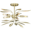PROGRESS LIGHTING P350210-176 Gilded Silver Mariposa Collection Five-Light Gilded Silver Convertible Semi-Flush Ceiling or Hanging Pendant Light