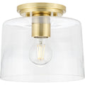 PROGRESS LIGHTING P350213-012 Satin Brass Adley Collection One-Light Satin Brass Clear Glass New Traditional Flush Mount Light