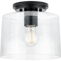 PROGRESS LIGHTING P350213-31M Matte Black Adley Collection One-Light Matte Black Clear Glass New Traditional Flush Mount Light