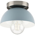PROGRESS LIGHTING P350217-164 Coastal Blue Eva Collection One-Light Coastal Blue Mid-Century Modern Flush Mount Light