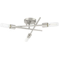 PROGRESS LIGHTING P350225-009 Brushed Nickel Astra Collection Three-Light 18" Brushed Nickel Modern Semi-Flush Mount Light