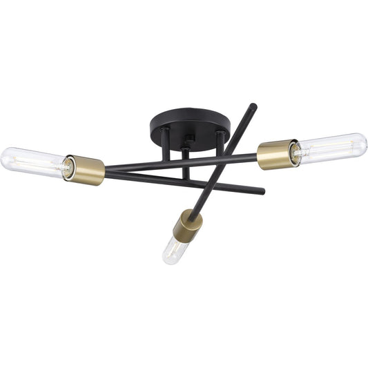 PROGRESS LIGHTING P350225-020 Antique Bronze Astra Collection Three-Light 18" Antique Bronze Modern Semi-Flush Mount Light