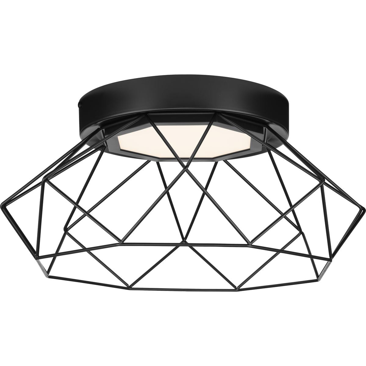 PROGRESS LIGHTING P350229-31M-30 Matte Black Geodesic LED Matte Black Modern Flush Mount Light
