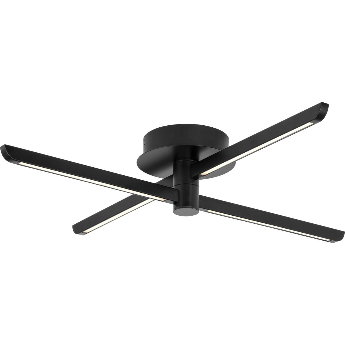 PROGRESS LIGHTING P350230-31M-30 Matte Black Pivot LED Four-Light Matte Black Modern Semi-Flush or Wall Mount Fixture