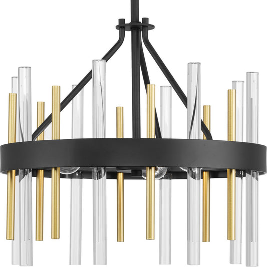 PROGRESS LIGHTING P350232-031 Matte Black Orrizo Collection 16 in. Three-Light Black Luxe Semi-Flush Convertible