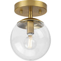 PROGRESS LIGHTING P350234-109 Brushed Bronze Atwell Collection One-Light Brushed Bronze Mid-Century Modern Semi-Flush Mount