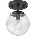 PROGRESS LIGHTING P350234-31M Matte Black Atwell Collection One-Light Matte Black Mid-Century Modern Semi-Flush Mount
