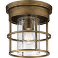 PROGRESS LIGHTING P350236-196 Aged Bronze Burgess Collection One-Light Aged Bronze Modern Farmhouse Flush Mount