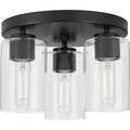 PROGRESS LIGHTING P350237-31M Matte Black Cofield Collection 12 in. Three-Light Matte Black Transitional Flush Mount