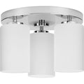 PROGRESS LIGHTING P350238-015 Polished Chrome Cofield Collection 12 in. Three-Light Polished Chrome Transitional Flush Mount