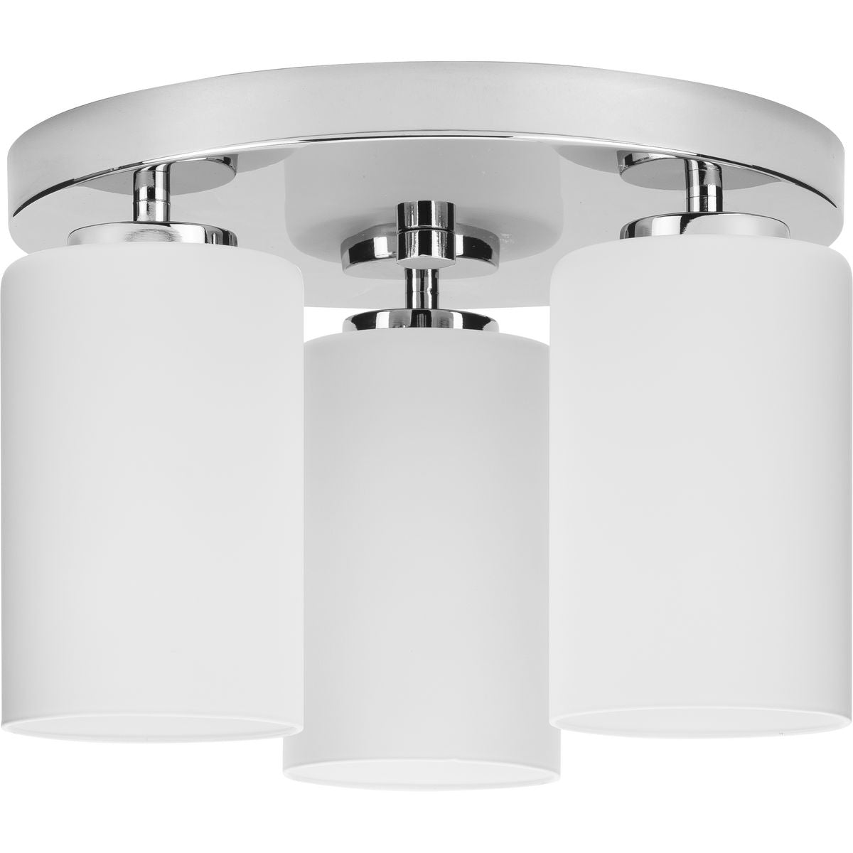 PROGRESS LIGHTING P350238-015 Polished Chrome Cofield Collection 12 in. Three-Light Polished Chrome Transitional Flush Mount