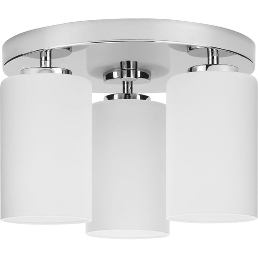 PROGRESS LIGHTING P350238-015 Polished Chrome Cofield Collection 12 in. Three-Light Polished Chrome Transitional Flush Mount