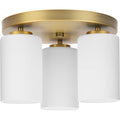 PROGRESS LIGHTING P350238-163 Vintage Brass Cofield Collection 12 in. Three-Light Vintage Brass Transitional Flush Mount