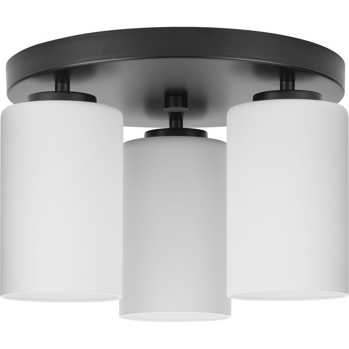 PROGRESS LIGHTING P350238-31M Matte Black Cofield Collection 12 in. Three-Light Matte Black Transitional Flush Mount