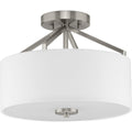 PROGRESS LIGHTING P350239-009 Brushed Nickel Goodwin Collection 13 in. Two-Light Brushed Nickel Modern Farmhouse Semi-Flush Mount Convertible