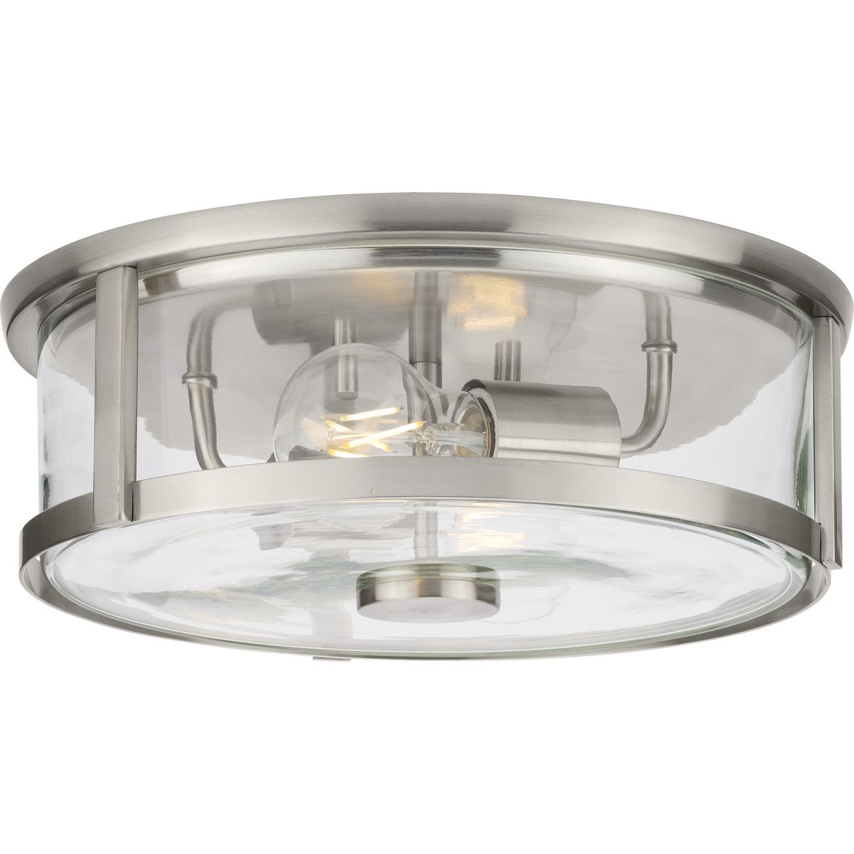 PROGRESS LIGHTING P350253-009 Brushed Nickel Gilliam Collection 12-5/8 in. Two-Light Brushed Nickel New Traditional Flush Mount