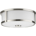 PROGRESS LIGHTING P350254-009 Brushed Nickel Gilliam Collection 12--5/8 in. Two-Light Brushed Nickel New Traditional Flush Mount