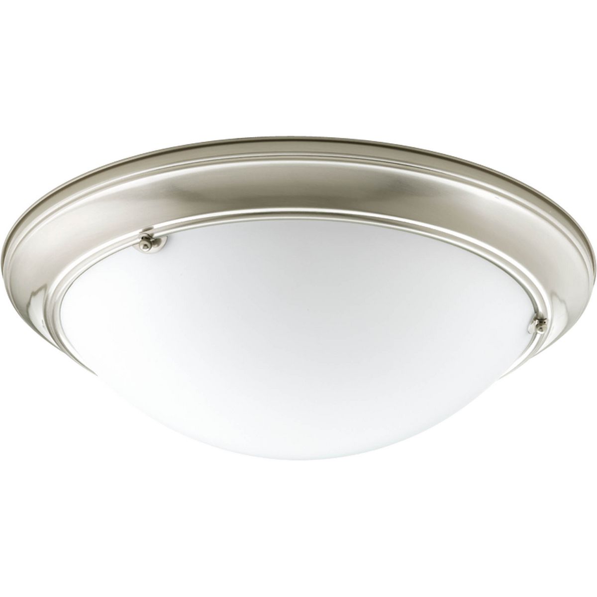 PROGRESS LIGHTING P3563-09 Brushed Nickel Eclipse Collection Three-Light 19-3/8" Close-to-Ceiling