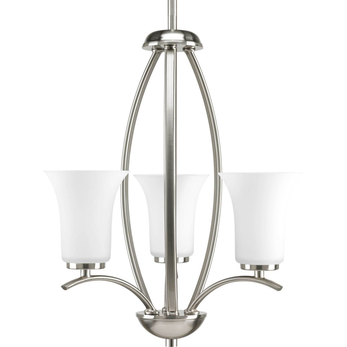 PROGRESS LIGHTING P3587-09 Brushed Nickel Joy Collection Three-Light Foyer Chandelier