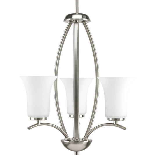PROGRESS LIGHTING P3587-09 Brushed Nickel Joy Collection Three-Light Foyer Chandelier