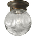 PROGRESS LIGHTING P3599-20 Antique Bronze One-Light Glass Globe 6-3/8" Close-to-Ceiling
