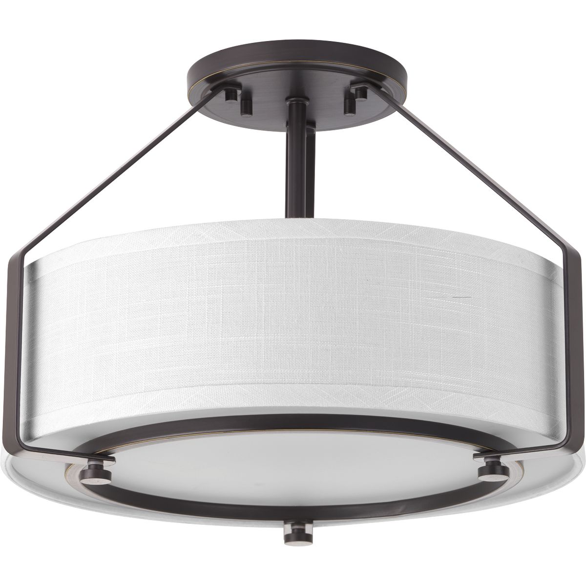 PROGRESS LIGHTING P3604-20 Antique Bronze Ratio Collection Three-Light 16" Semi-Flush Mount