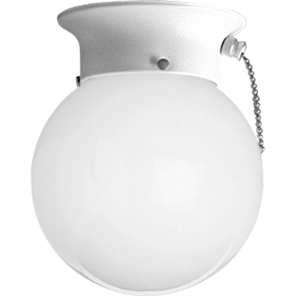 PROGRESS LIGHTING P3605-30SW White One-Light Glass Globe 6" Close-to-Ceiling