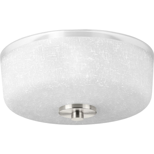 PROGRESS LIGHTING P3620-09 Brushed Nickel Alexa Collection Two-Light 12-1/4" Flush Mount