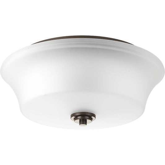 PROGRESS LIGHTING P3633-20 Antique Bronze Cascadia Collection Two-Light 14" Flush Mount